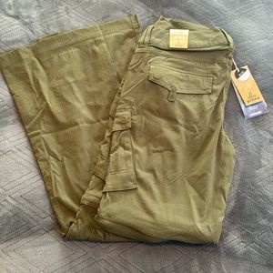 Prana cargo green, sage convertible pant.